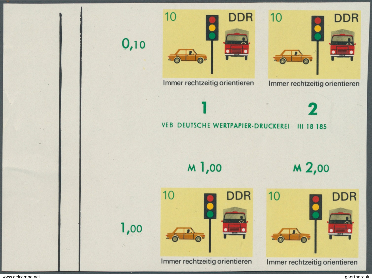 DDR: 1969, Sicherheit Im Straßenverkehr 10 Pf. 'Immer Rechtzeitig Orientieren (Ampel)' In 6 Verschie - Collections