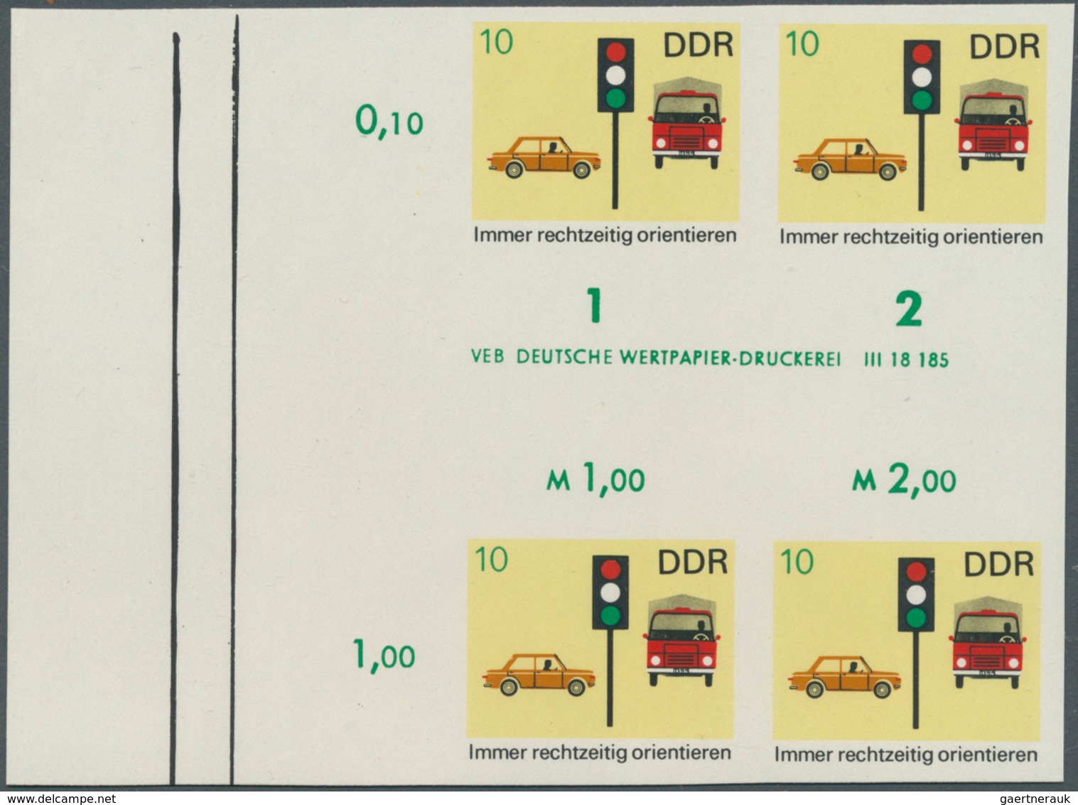 DDR: 1969, Sicherheit Im Straßenverkehr 10 Pf. 'Immer Rechtzeitig Orientieren (Ampel)' In 6 Verschie - Collections