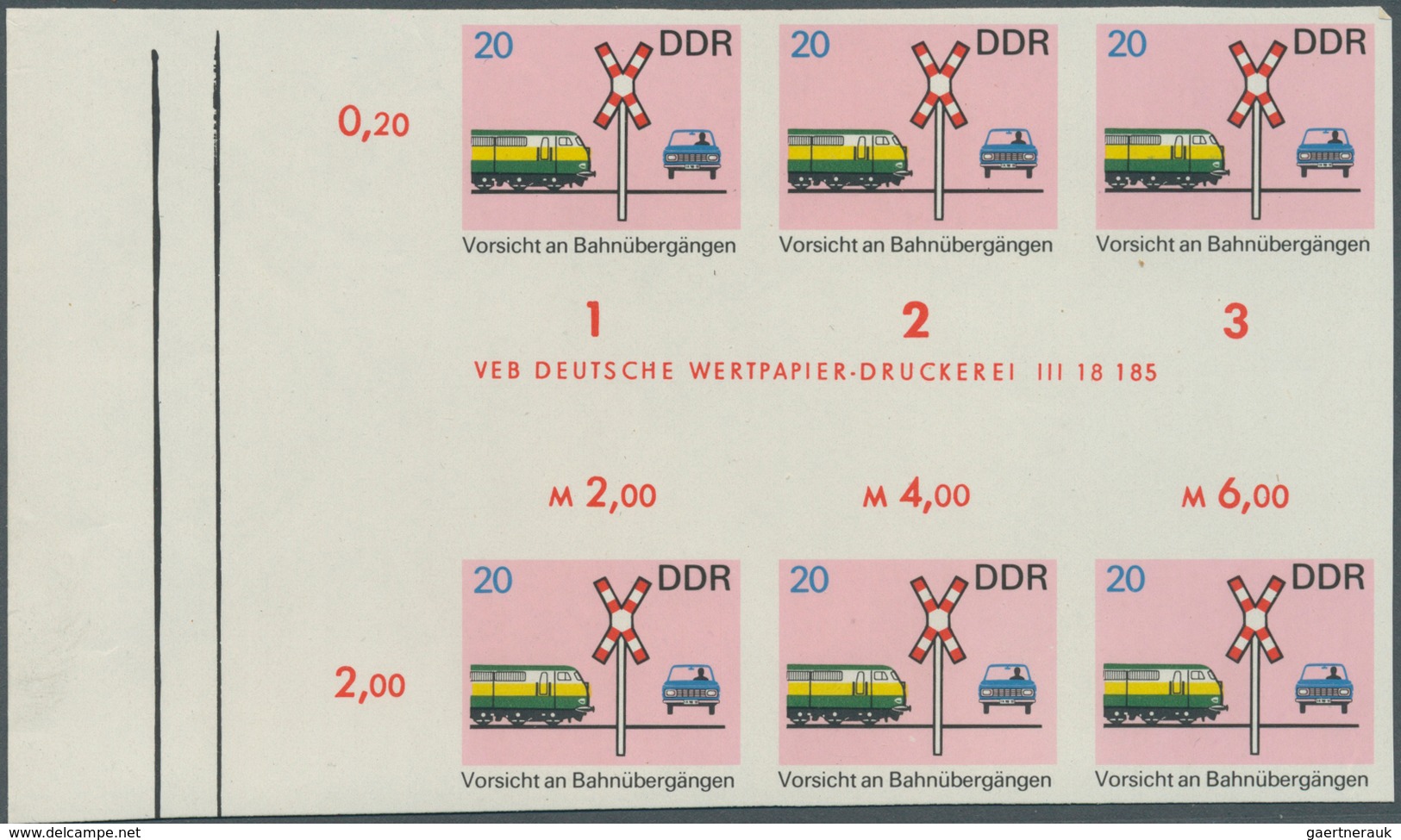 DDR: 1969, Sicherheit Im Straßenverkehr 20 Pf. 'Vorsicht An Bahnübergängen' In 7 Verschiedenen Ungez - Collezioni