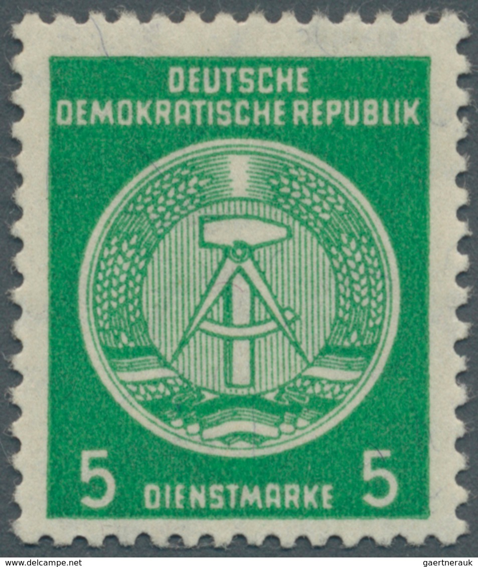 DDR - Dienstmarken A (Verwaltungspost B): 1956, 5 Pfg. Smaragdgrün, Faserpapier, Wasserzeichen X I, - Altri & Non Classificati