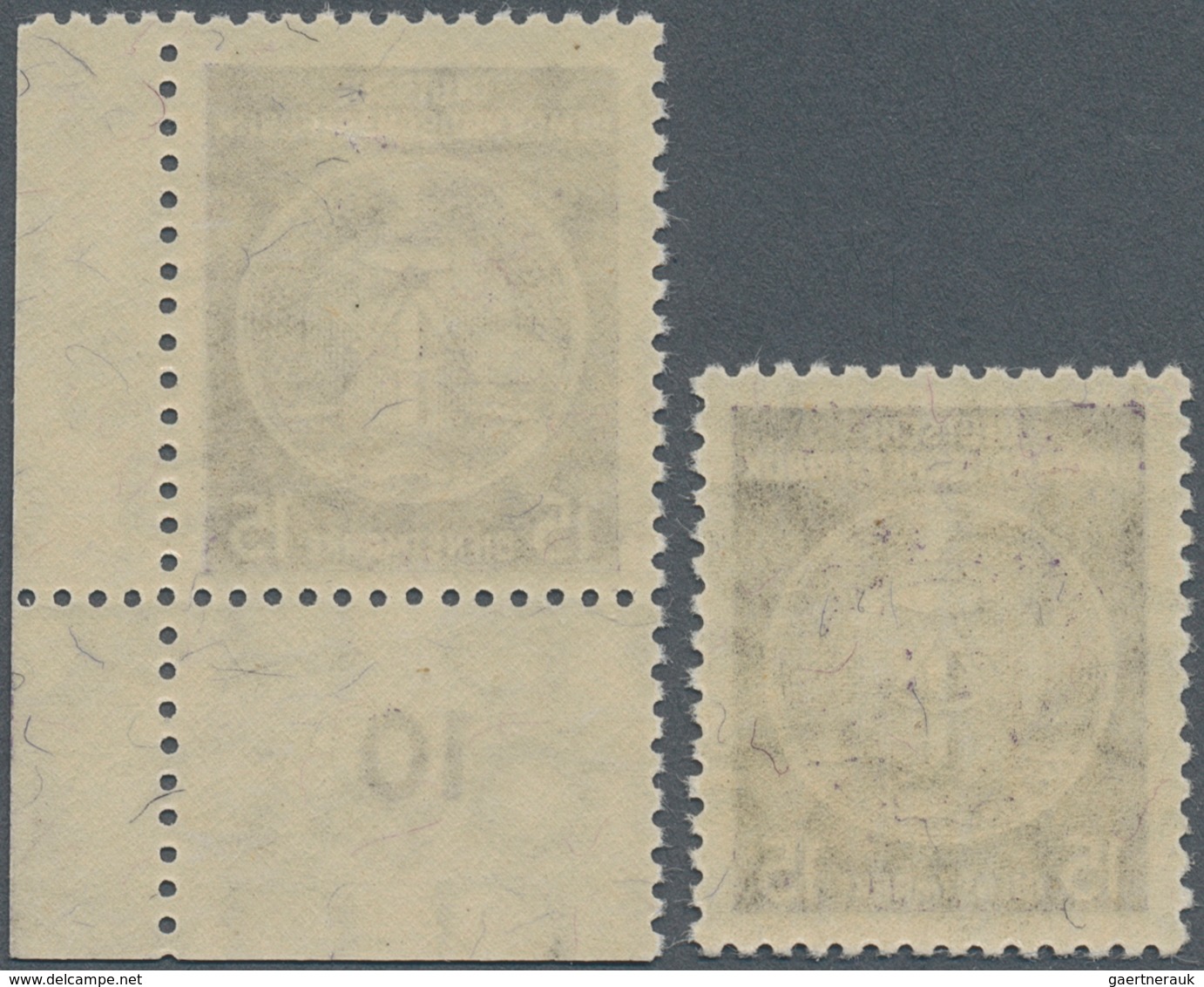DDR - Dienstmarken A (Verwaltungspost B): 1956, 15 Pfg. Schwarzgrauviolett, Faserpapier, Beide Wasse - Altri & Non Classificati