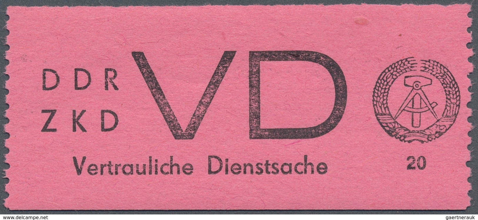 DDR - Dienstmarken D (Vertrauliche Dienstsachen): 1965, Aufkleber Für Vertrauliche Diestsache, 20 Pf - Altri & Non Classificati