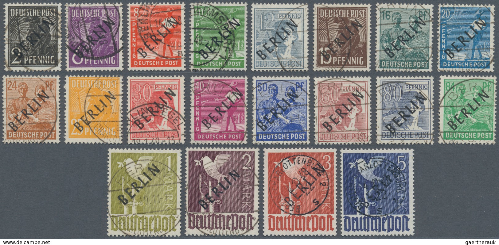 Berlin: 1948, 2 Pf.-5 M. Schwarzaufdruck, Kompletter Satz Für Hohe Ansprüche, Sauber Gezähnt Und Mei - Used Stamps