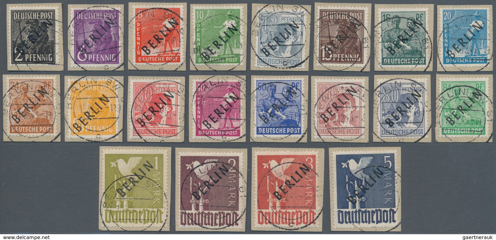 Berlin: 1948, 2 Pf.-5 M. Schwarzaufdruck, Kompletter Luxus-Satz Für Höchste Ansprüche, Sauber Gezähn - Used Stamps