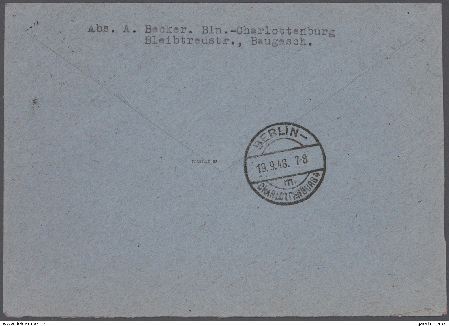 Berlin: 1948, kpl. Satz Schwarzaufdrucke auf insges. 9 Briefen, dabei Markwerte je einzel auf großf.