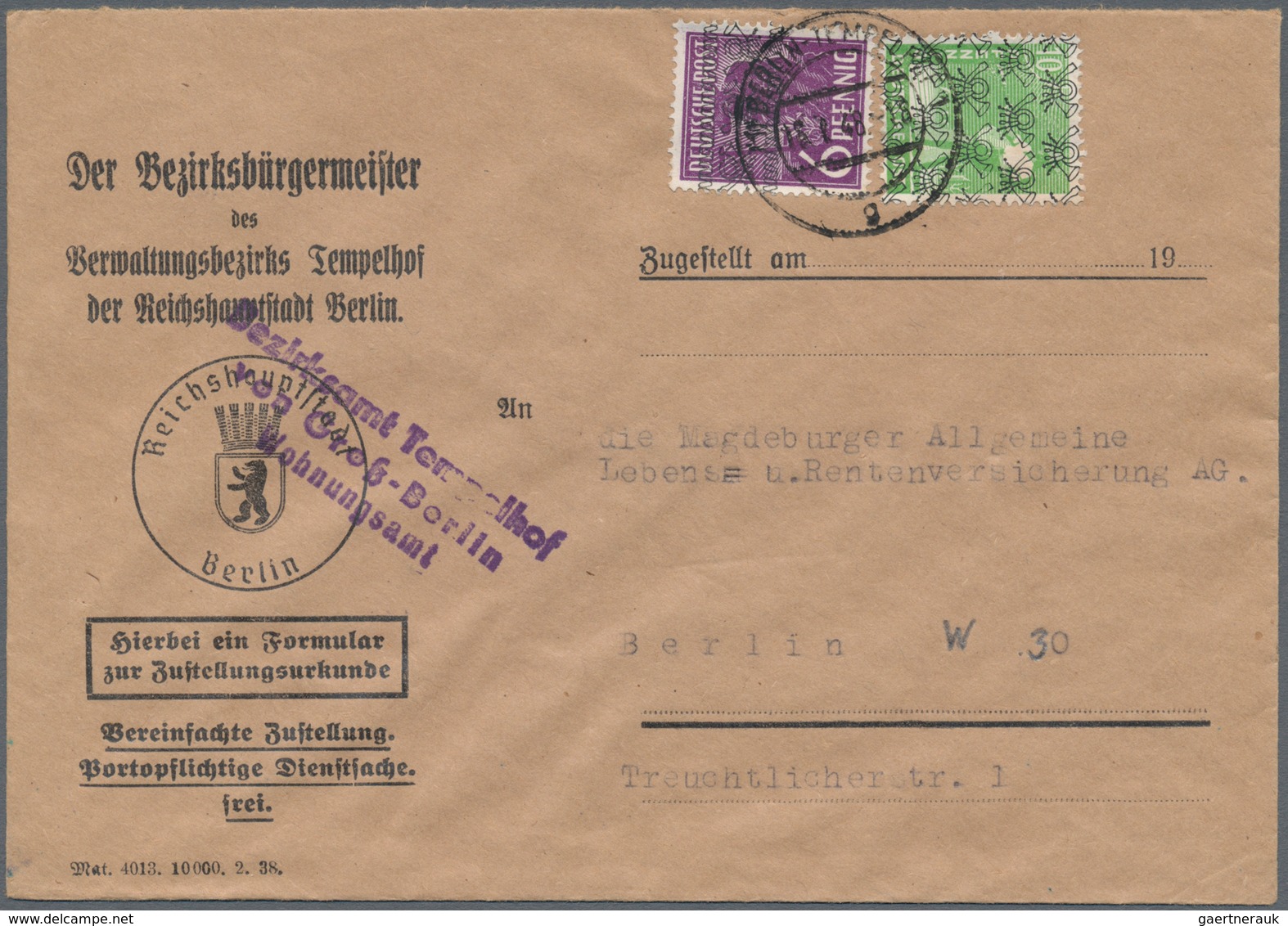 Berlin: 1948, Drei Bedarfsbriefe Mit Teils Mischfrankaturen U.a. Schwarzaufdruck 16 Pf. + 60 Pf. Sow - Usati
