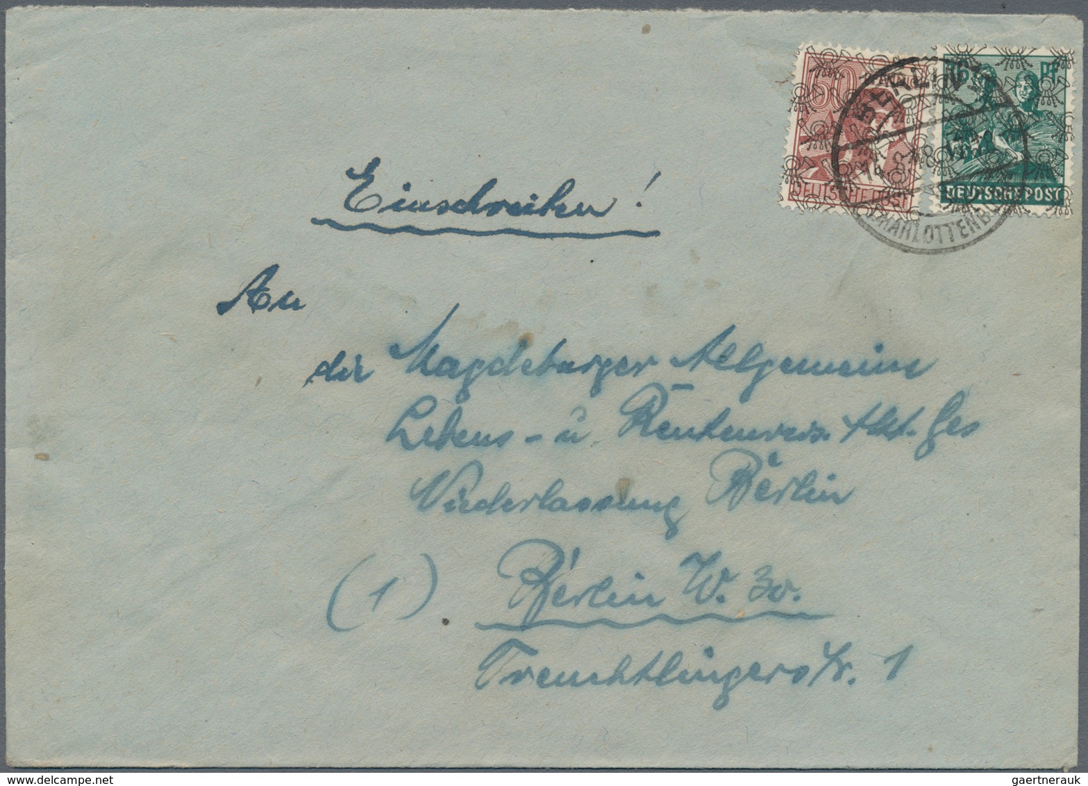 Berlin: 1948, Drei Bedarfsbriefe Mit Teils Mischfrankaturen U.a. Schwarzaufdruck 16 Pf. + 60 Pf. Sow - Usati