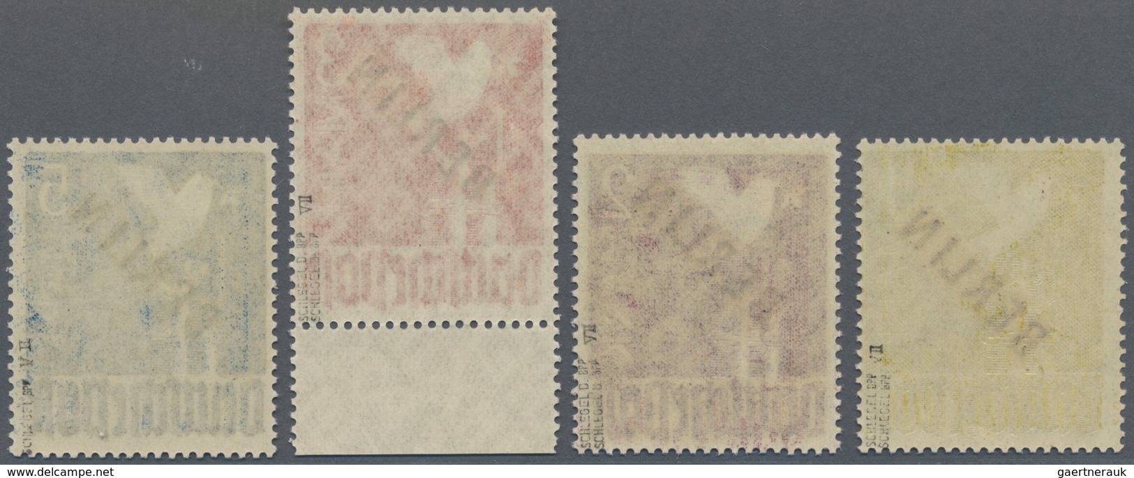 Berlin: 1948, 1 M. Bis 5 M. Schwarzaufdruck Je Mit Aufdruckfehler "rechter Aufstrich Des N Oben Verd - Used Stamps