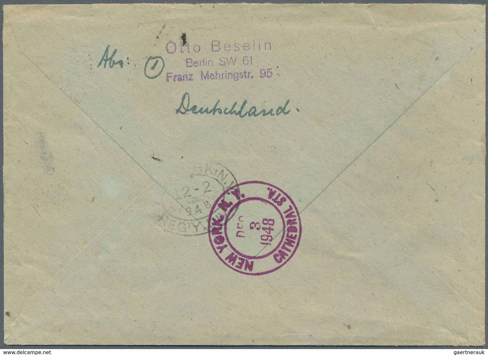 Berlin: 1948, Schwarzaufdruck 2 Mk Als Interessante Einzelfrankatur Auf Einschreibbrief BERLIN SW 11 - Used Stamps