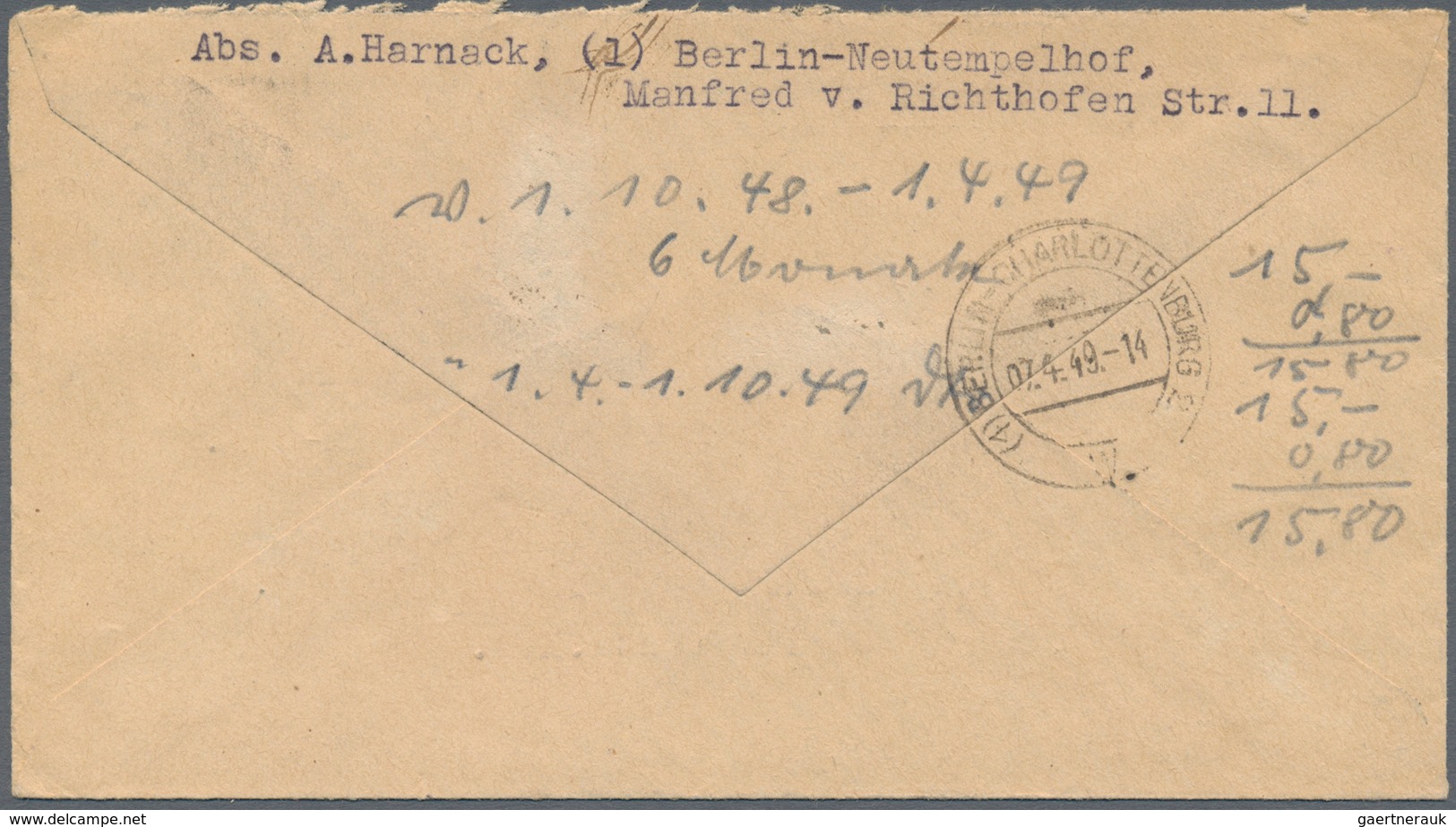 Berlin: 1949, Drei R-Briefe Jeweils Mit 76 Pf.-Rotaufdruck-Frankaturen (60 Pf., 10 Pf. + 6 Pf.) Von - Used Stamps