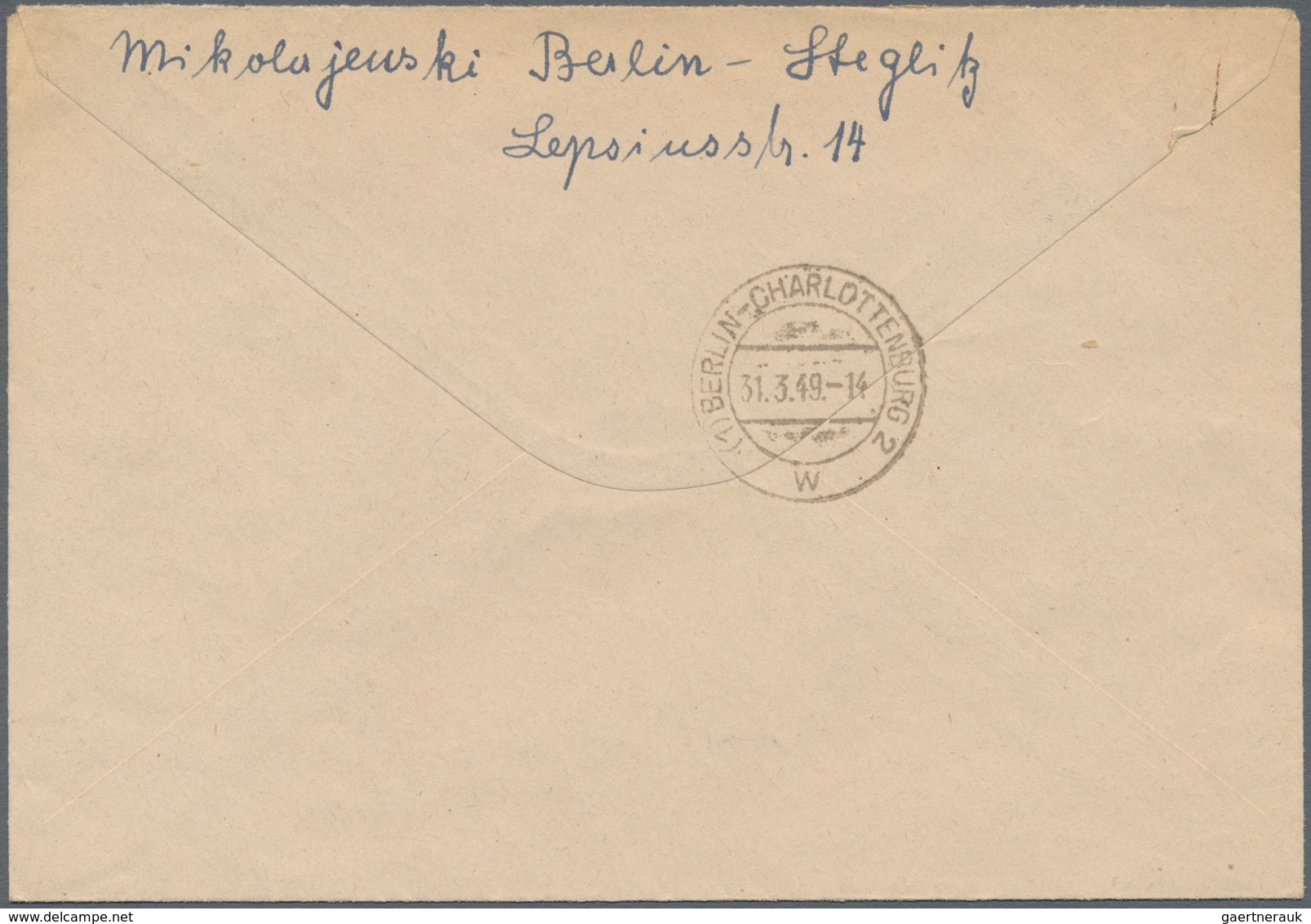 Berlin: 1949, Drei R-Briefe Jeweils Mit 76 Pf.-Rotaufdruck-Frankaturen (60 Pf., 10 Pf. + 6 Pf.) Von - Usati