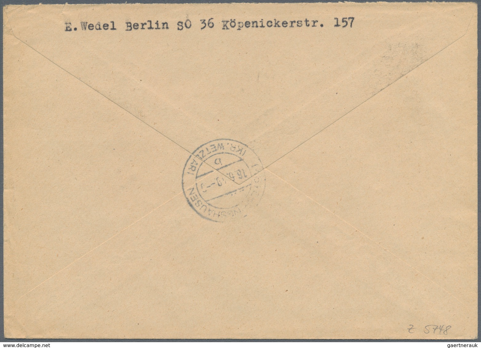 Berlin: 1949, 1 M., 6 Pfg. Und 2 Pfg. Rotaufdruck Mit Falschem Aufdruck Zum Schaden Der Post Als Por - Usati