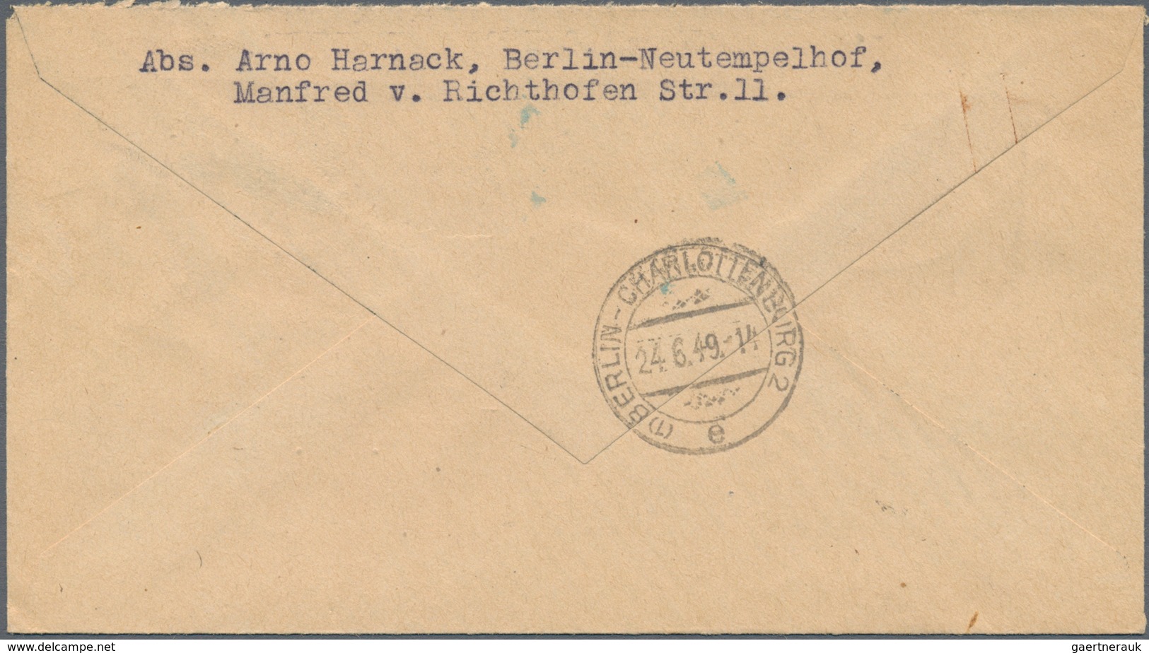 Berlin: 1949 (23.6.), 75 Jahre Weltpostverein 50 Pf. Einzelfrankatur Auf Kleinformatigen R-Brief Von - Used Stamps