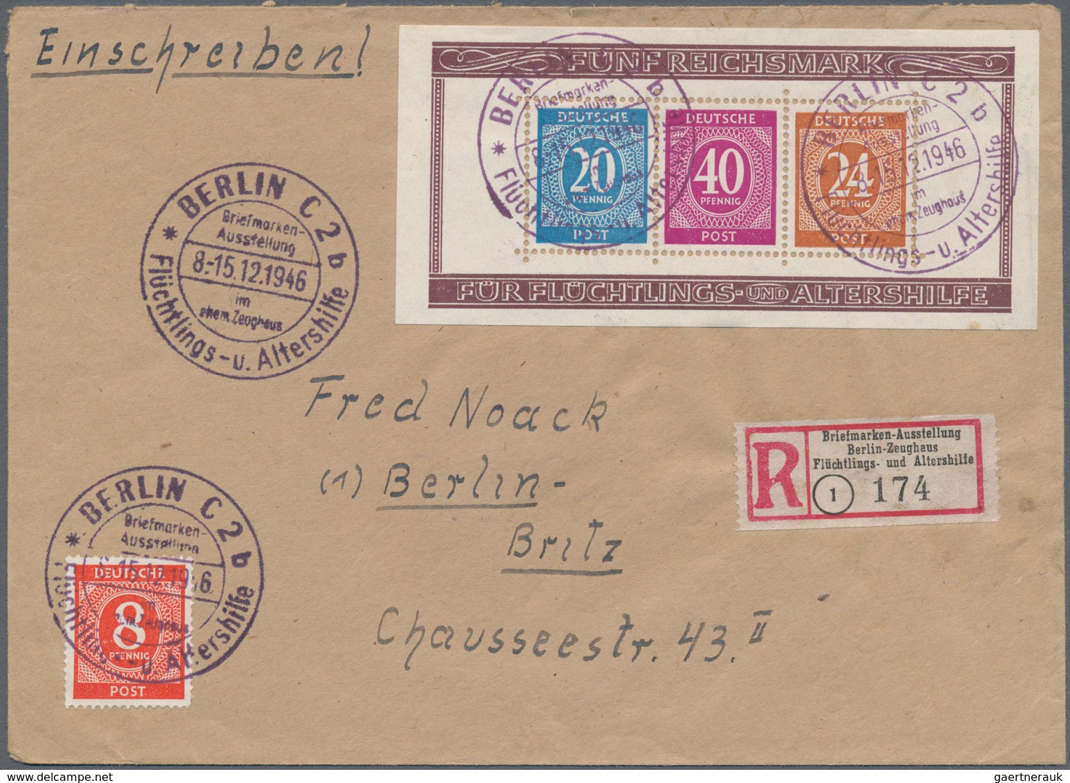 Berlin - Besonderheiten: 1946 (8.-15.12.), Alliierte Besetzung Briefmarkenausstellung Berlin-Zeughau - Altri & Non Classificati