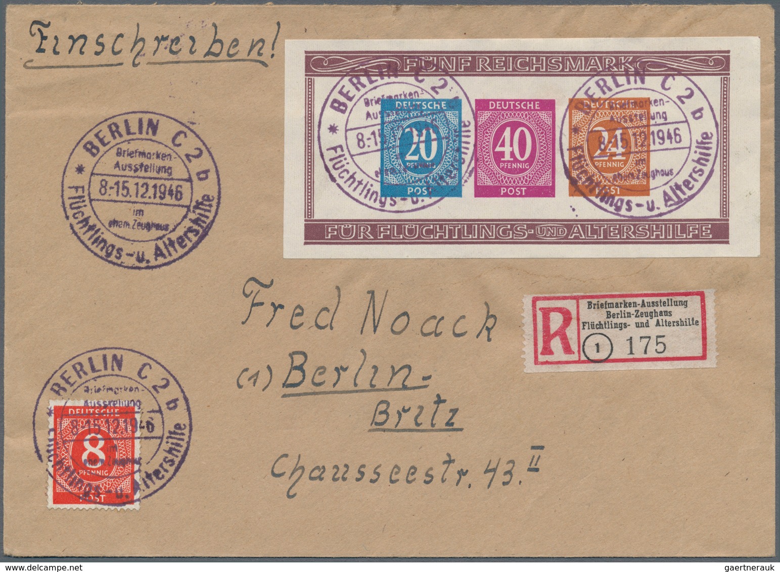 Berlin - Besonderheiten: 1946 (8.-15.12.), Alliierte Besetzung Briefmarkenausstellung Berlin-Zeughau - Altri & Non Classificati