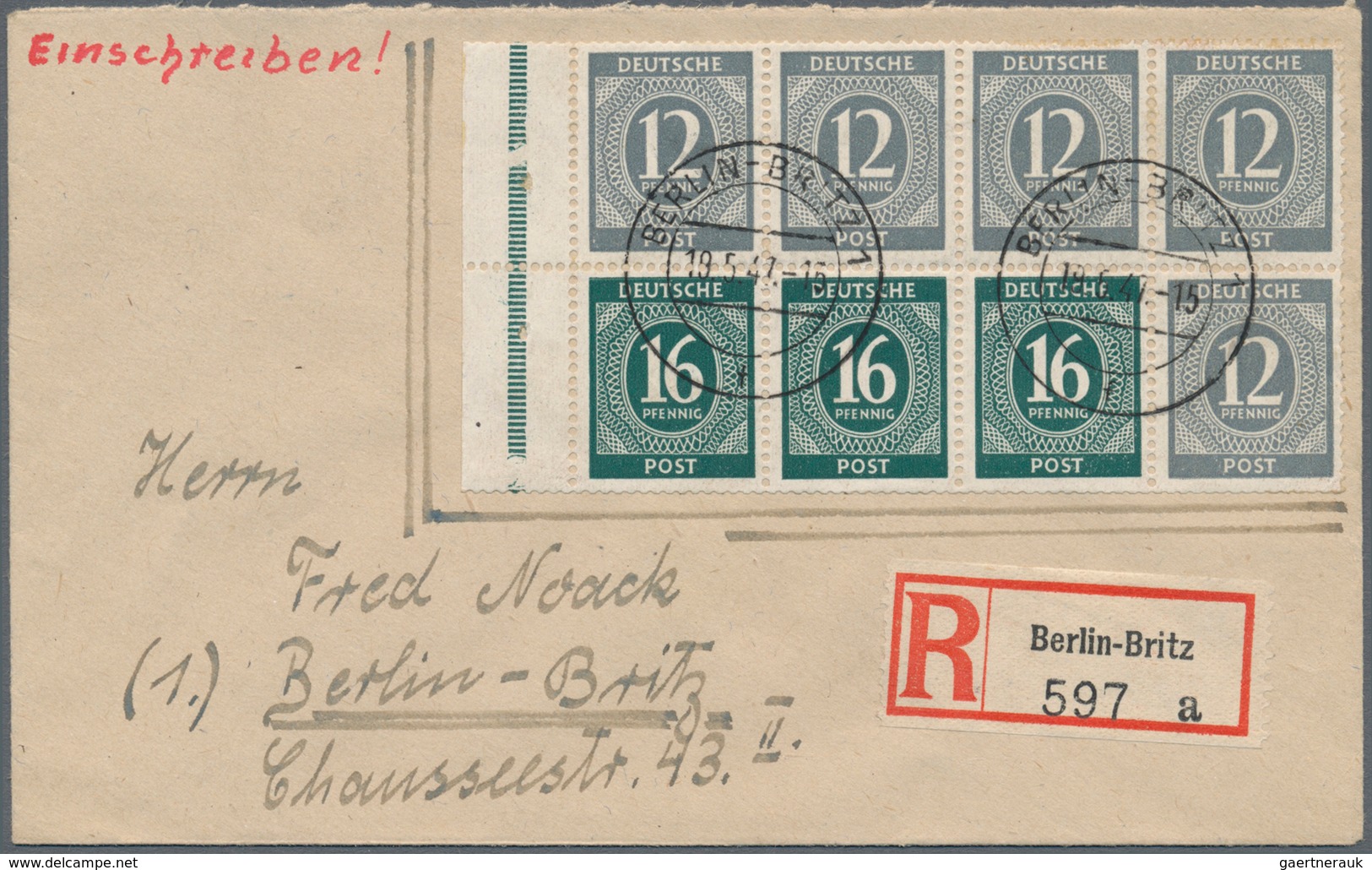 Berlin - Besonderheiten: 1947 (19.5.), Alliierte Besetzung Ziffern-Heftchenblatt (5 X 12 Pf. + 3 X 1 - Other & Unclassified