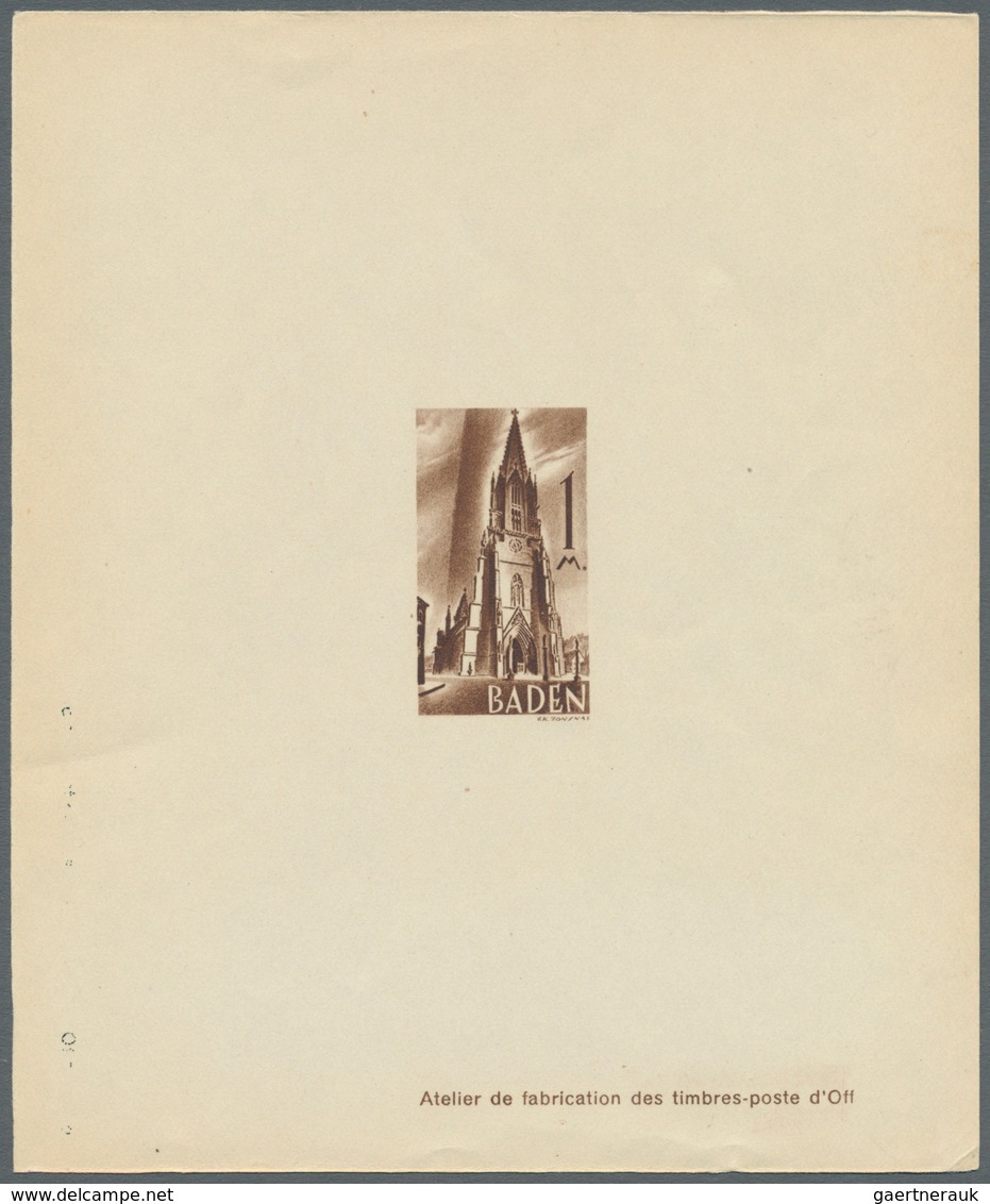 Französische Zone - Baden: 1947, 2 Pfg. Bis 1 M. Freimarken Als Ministerblocks Auf Kartonpapier Mit - Altri & Non Classificati