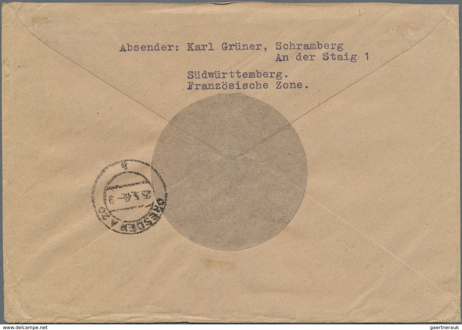 Französische Zone - Württemberg: 1949, Blockausgabe Rotes Kreuz Auf überfrankiertem R-Brief Von Schr - Otros & Sin Clasificación