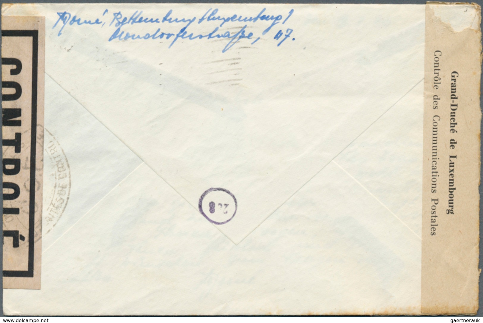 Französische Zone - Besonderheiten: 1946, Luxemburg, 3 1/2 F Hellblau Charlotte, EF Auf Brief Mit Ko - Altri & Non Classificati