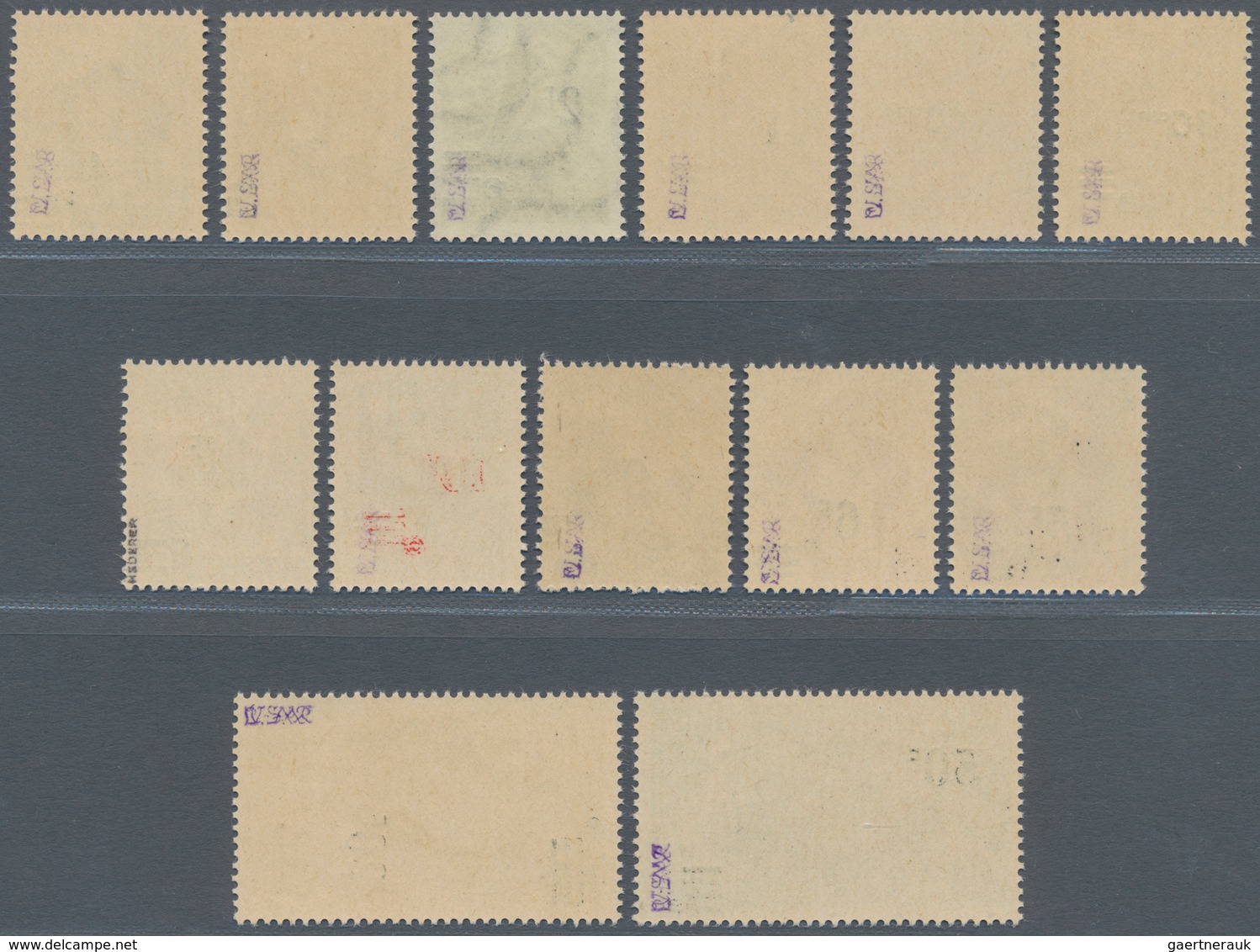 Saarland (1947/56): 1947, URDRUCK, Freimarken-Serie 13 Werte Komplett Einwandfrei Postfrisch Mit Auf - Usati