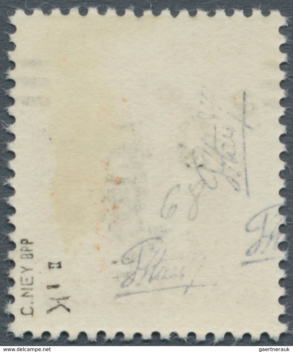 Saarland (1947/56): 1947, 6 Fr. Auf 24 Pfg., KOPFSTEHENDER VERSTÜMMELTER Aufdruck, Postfrisch (minim - Used Stamps