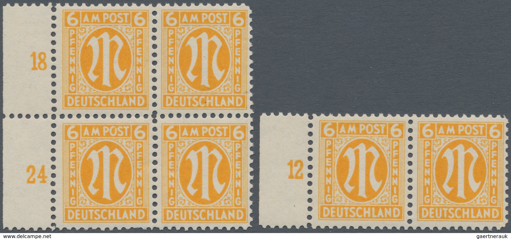 Bizone: 1945, AM-Post Deutscher Druck, Probedrucke Auf Papier X (Farbe Im UV-Licht Abweichend) Gez. - Altri & Non Classificati