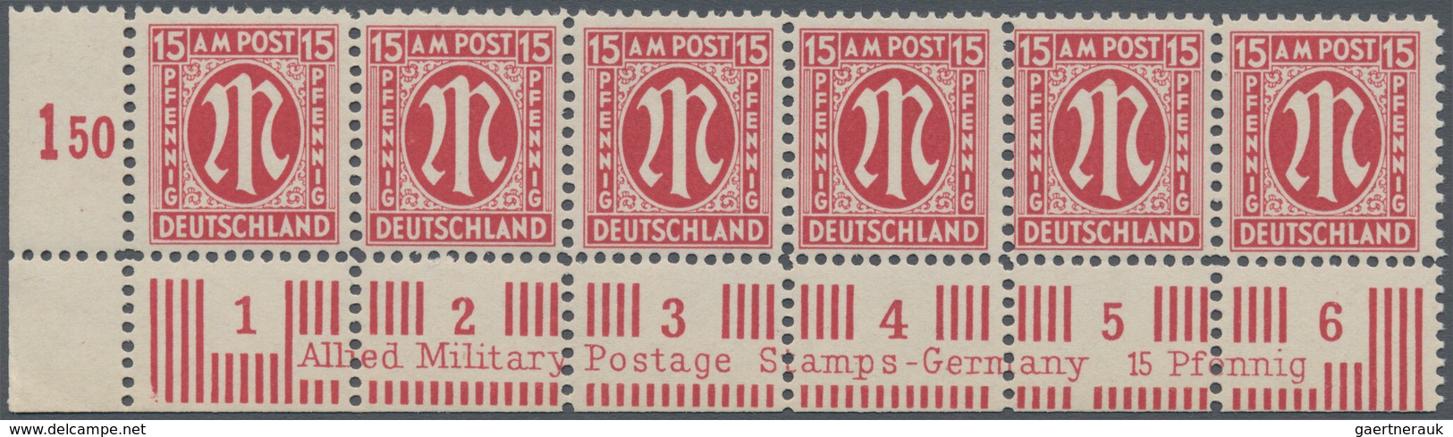 Bizone: 1945, AM-Post Deutscher Druck, Probedrucke auf Papier x (Farbe im UV-Licht abweichend) gez.