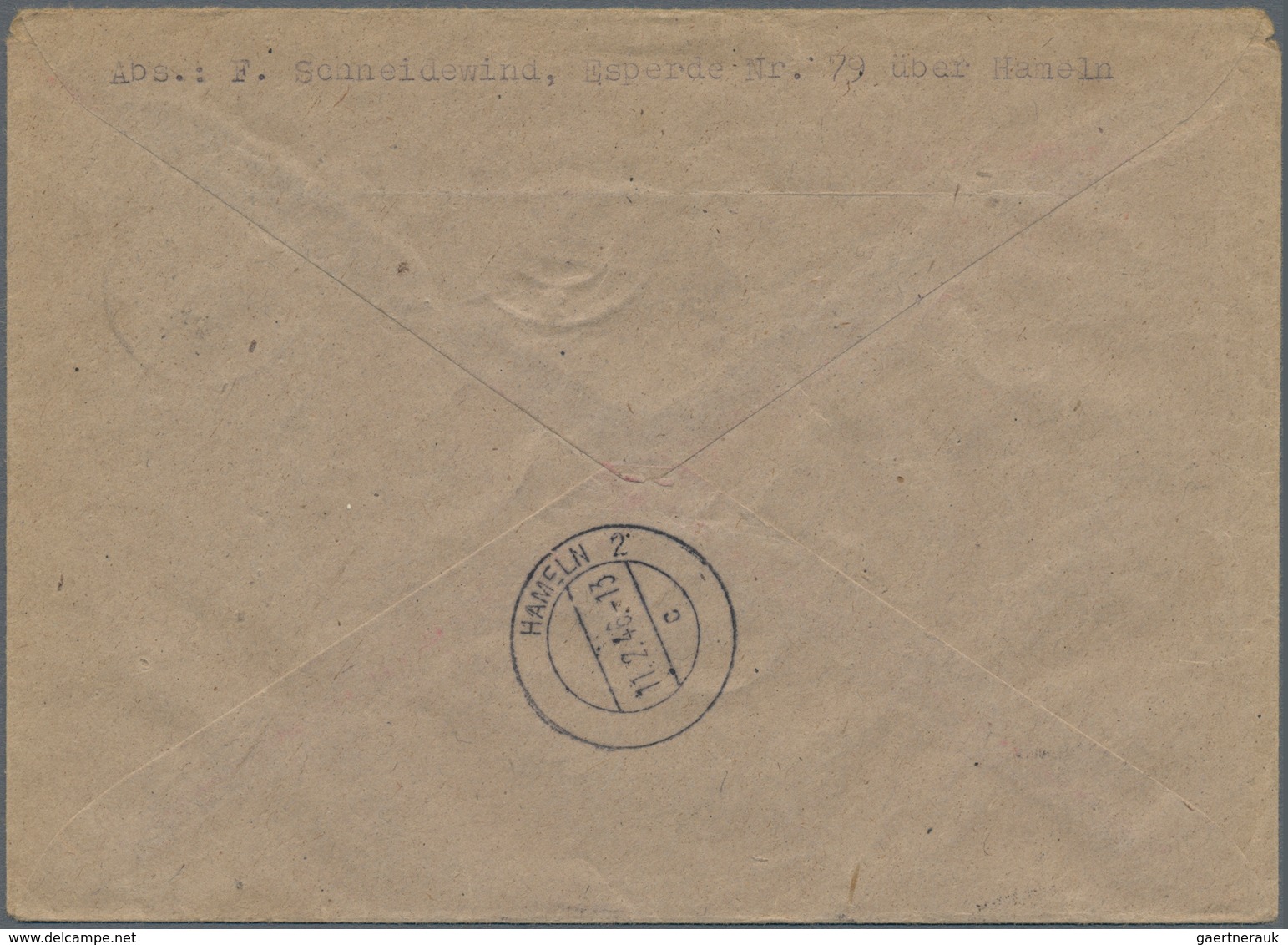Bizone: 1945, AM-Post 80 Pf. Deutscher Druck Zusammen Mit 12 Pfg. Auf Orts-Eilboten-Brief "HAMELN 11 - Altri & Non Classificati