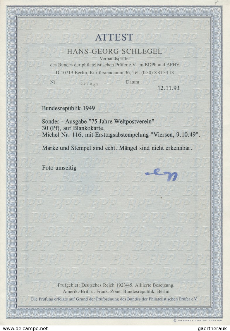 Bundesrepublik Deutschland: 1949, 30 Pf Stephan UPU Mit Ersttags-Stempel VIERSEN AUSSTELLUNG, NIEDER - Colecciones