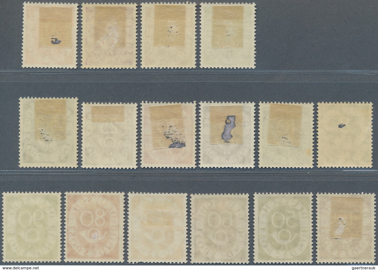 Bundesrepublik Deutschland: 1951, Posthornsatz 2 Pf. Bis 90 Pf. Komplett Ungebaucht Mit Originalgumm - Collections