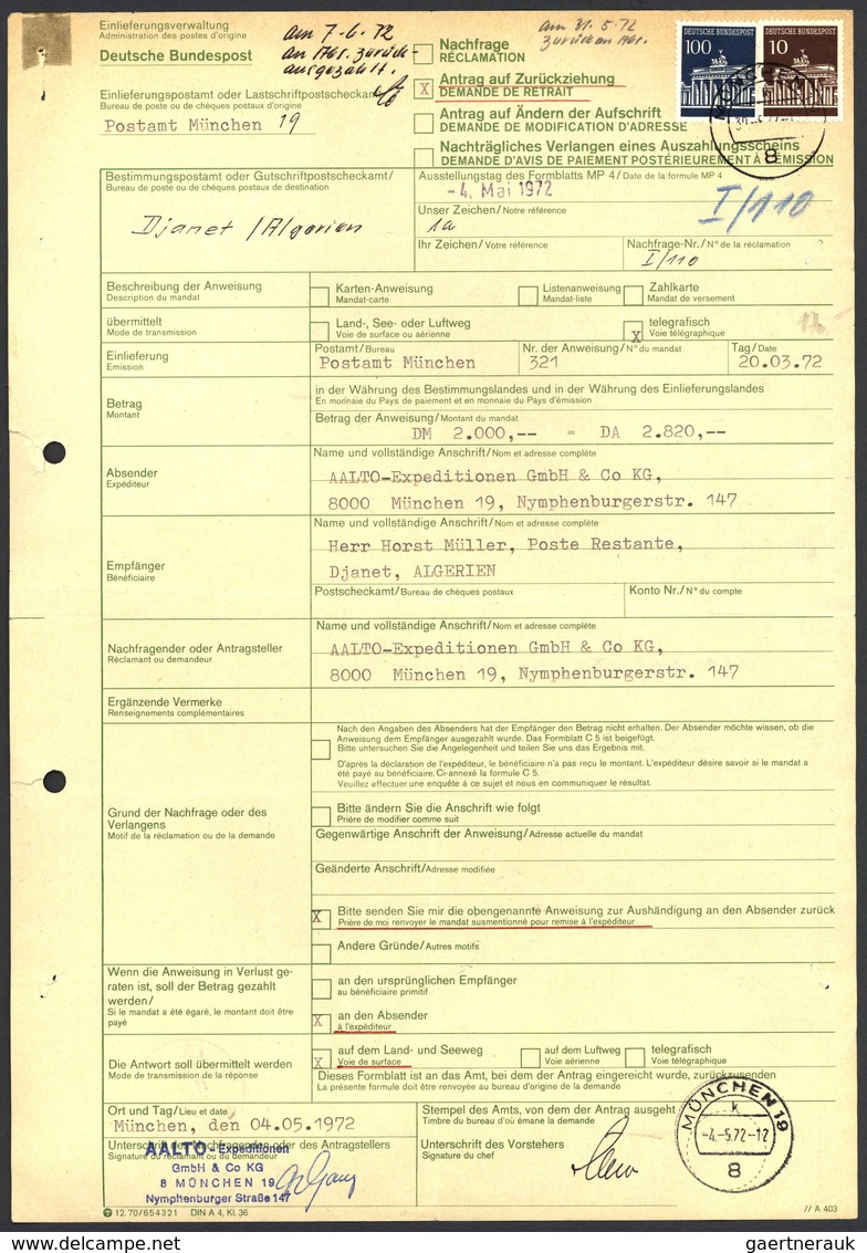 Bundesrepublik Deutschland: 1966, 10 Pf U. 100 Pf Brandenburger Tor, MiF Auf Postamtlichem Antragsfo - Collections