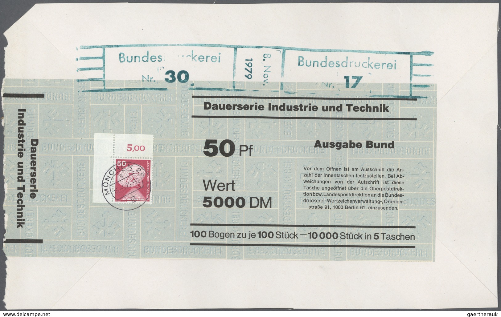 Bundesrepublik Deutschland: 1975/78, Industrie & Technik 5 - 500 Pfg., kompletter Satz mit Ergänzung
