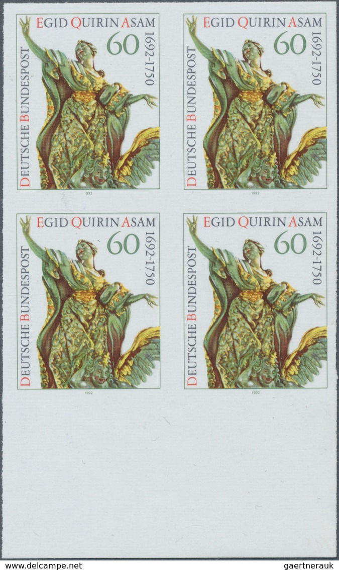Bundesrepublik Deutschland: 1992, 60 Pf. "300. Geburtstag Egid Qurin Asam" Ein UNGEZÄHNTER Viererblo - Collections