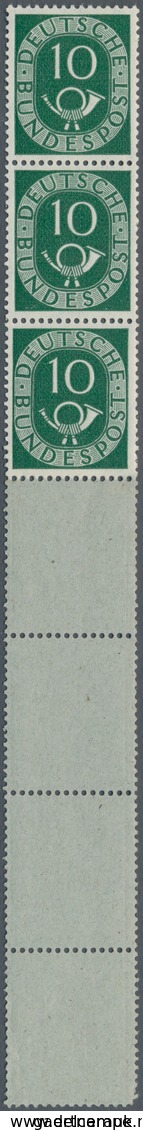Bundesrepublik - Rollenmarken: 1951, Ein Rollenende Der Posthorn 10 Pf. Von Drei Marken Mit Unten Vi - Francobolli In Bobina