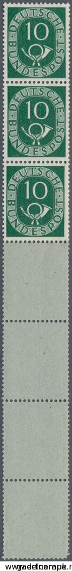 Bundesrepublik - Rollenmarken: 1951, Ein Rollenende Der Posthorn 10 Pf. Von Drei Marken Mit Unten Vi - Roller Precancels