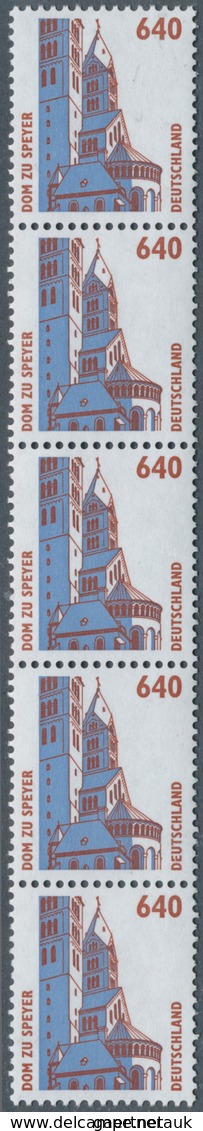 Bundesrepublik - Rollenmarken: 1995, Postfrischer 5er Streifen 640 Pf "Dom Zu Speyer" Mit Plattenfeh - Francobolli In Bobina