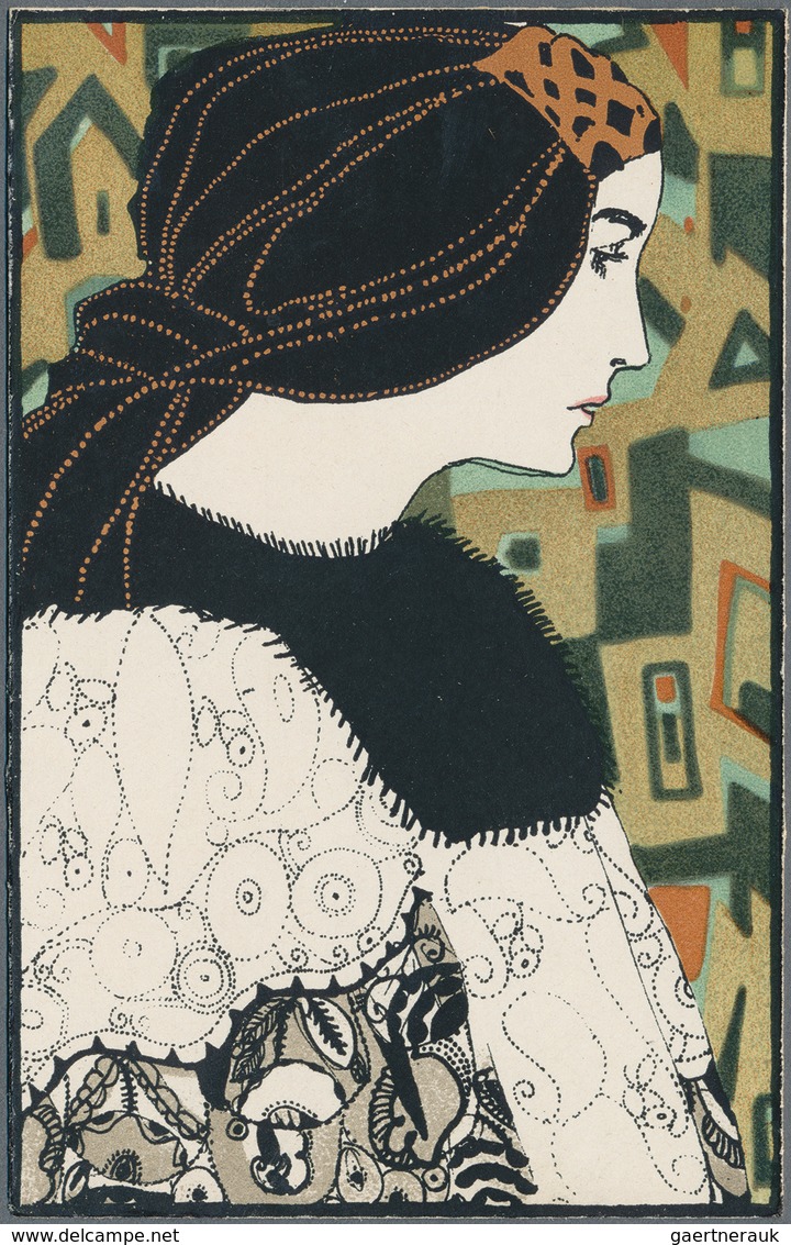 Ansichtskarten: Künstler / Artists: WIENER WERKSTÄTTE, WW 769, Maria Likarz, Mode, Ungebrauchte Kart - Sin Clasificación