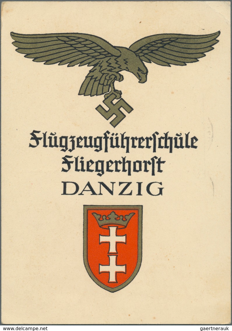 Ansichtskarten: Propaganda: 1940, "Flugzeugführerschule Fliegerhorst Danzig", Farbige Propagandakart - Partiti Politici & Elezioni