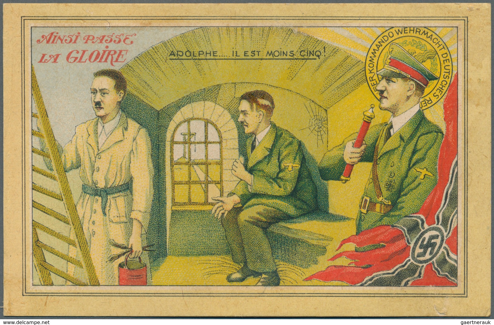 Ansichtskarten: Propaganda: 1944, Frankreich, Serie Von Sieben Farbigen Anti-Deutschen Propagandakar - Partidos Politicos & Elecciones