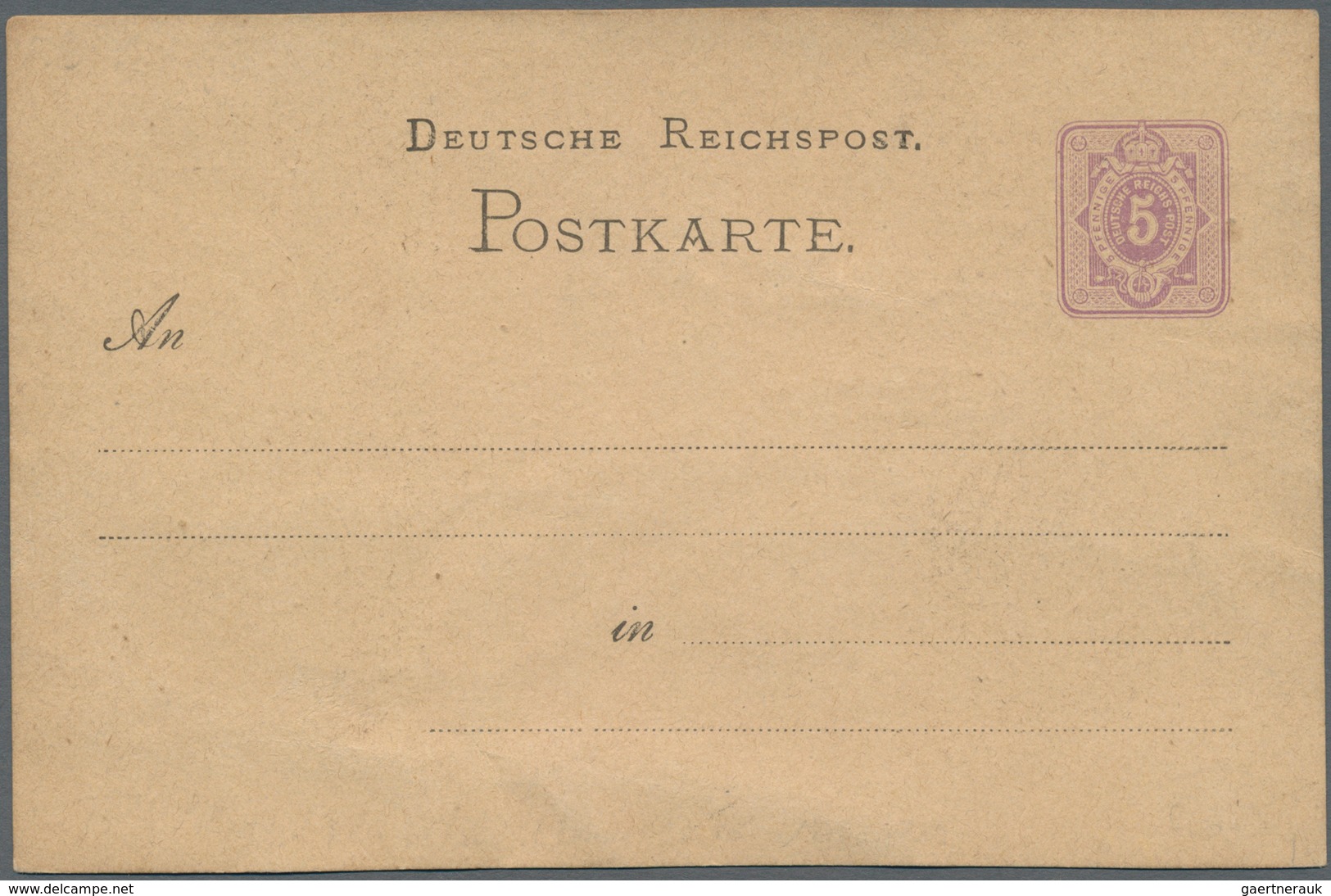 Ansichtskarten: Vorläufer: 1879 Ca., HEIDELBERG, Vorläuferkarte 5 Pf. Lila Als Privatganzsache, Unge - Non Classificati