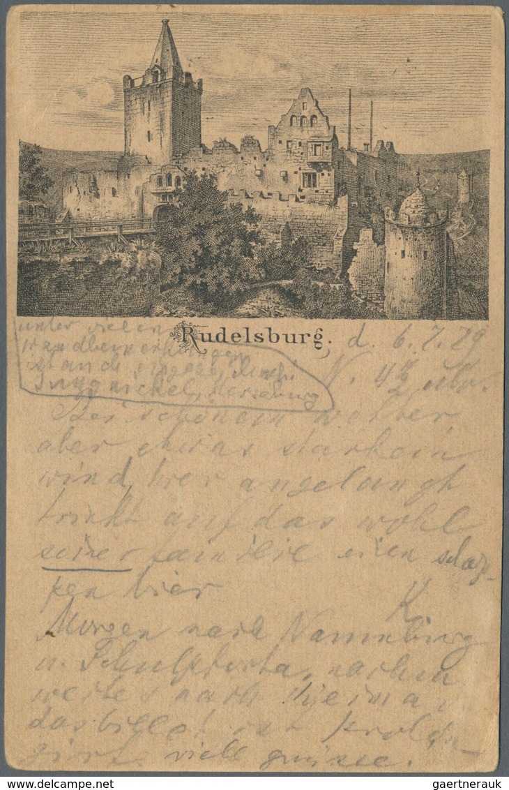 Ansichtskarten: Vorläufer: 1879, RUDELSBURG, Vorläuferkarte 5 Pf. Lila Als Privatganzsache, Stempel - Unclassified