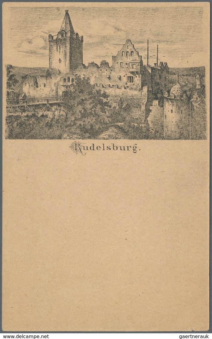 Ansichtskarten: Vorläufer: 1879 Ca., RUDELSBURG, Vorläuferkarte 5 Pf. Lila Als Privatganzsache, Unge - Non Classificati