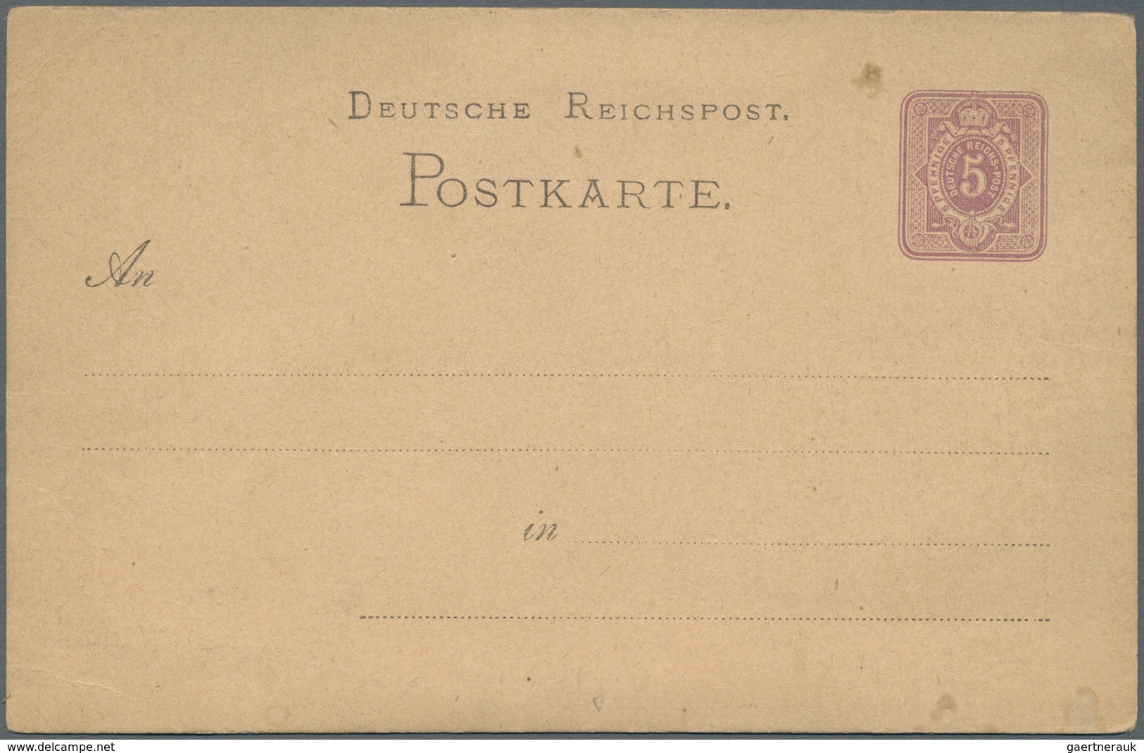 Ansichtskarten: Vorläufer: 1879 Ca., WARTBURG, Vorläuferkarte 5 Pf. Lila Als Privatganzsache, Ungebr - Non Classificati