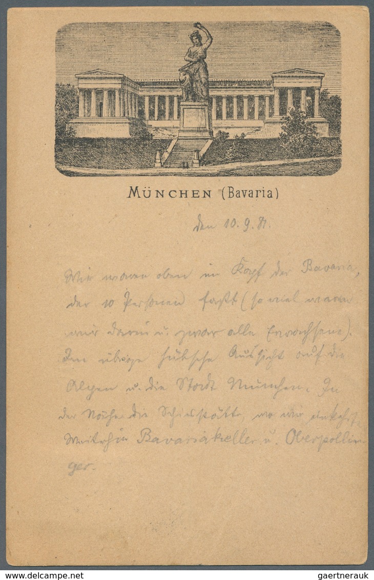 Ansichtskarten: Vorläufer: 1881, MÜNCHEN, Bavaria Gestempelt München Mit Leichten Gebrauchsspuren. - Non Classificati