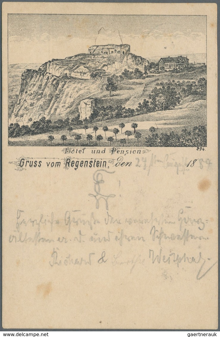 Ansichtskarten: Vorläufer: 1884, Gruss Vom Regenstein, Hotel Und Pension, Vorläuferkarte Mit Bahnpos - Non Classificati