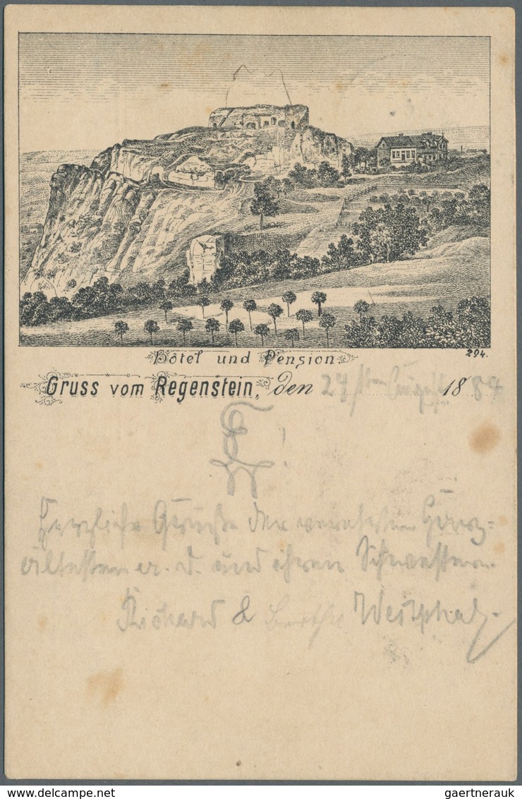 Ansichtskarten: Vorläufer: 1884, Gruss Vom Regenstein, Hotel Und Pension, Vorläuferkarte Mit Bahnpos - Unclassified