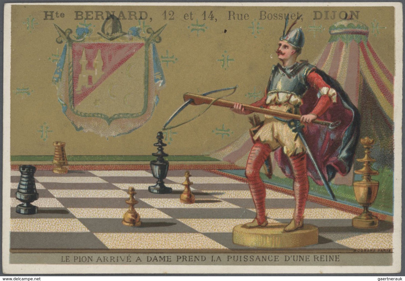 Ansichtskarten: Motive / Thematics: SPORT / SPIELE / SCHACH, 10 Lithographische Kaufmannsbilder Oder - Other & Unclassified