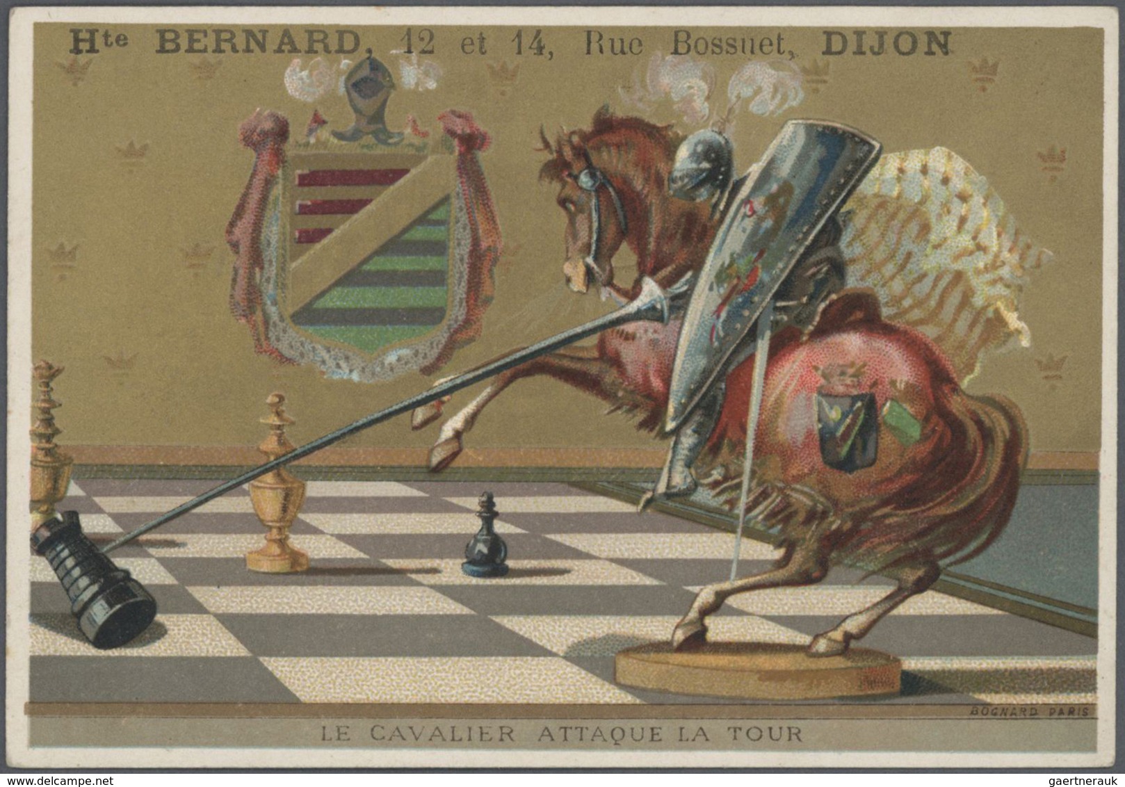 Ansichtskarten: Motive / Thematics: SPORT / SPIELE / SCHACH, 10 lithographische Kaufmannsbilder oder