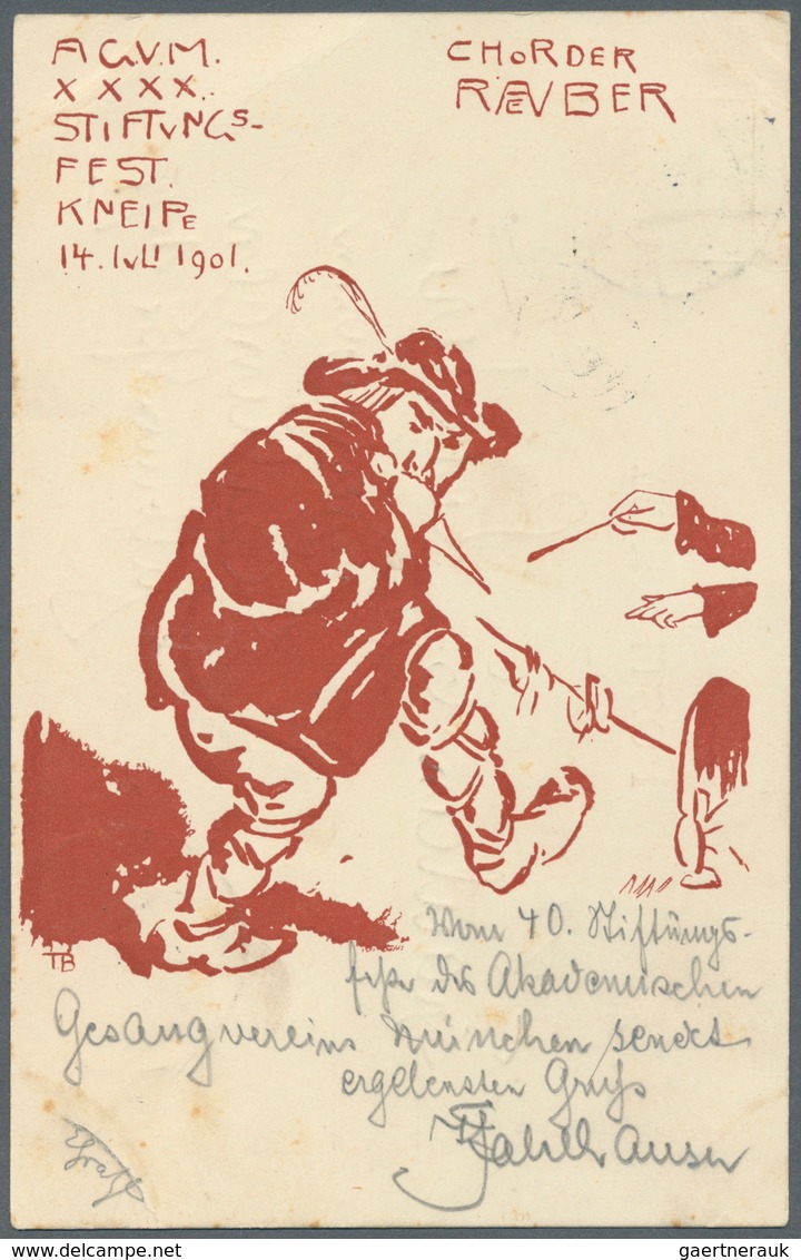 Ansichtskarten: Bayern: MÜNCHEN, Akademischer Gesangsverein "Stiftungsfest 1901", 5 Verschiedene Kar - Other & Unclassified