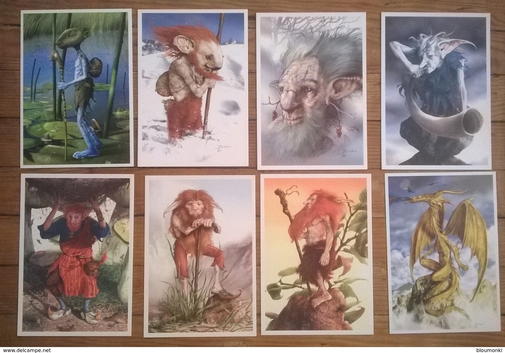 Lot De 8 Cartes Postales FAIRIES Fées Elfes / Illustrateur Philippe BOUVERET - Fiabe, Racconti Popolari & Leggende